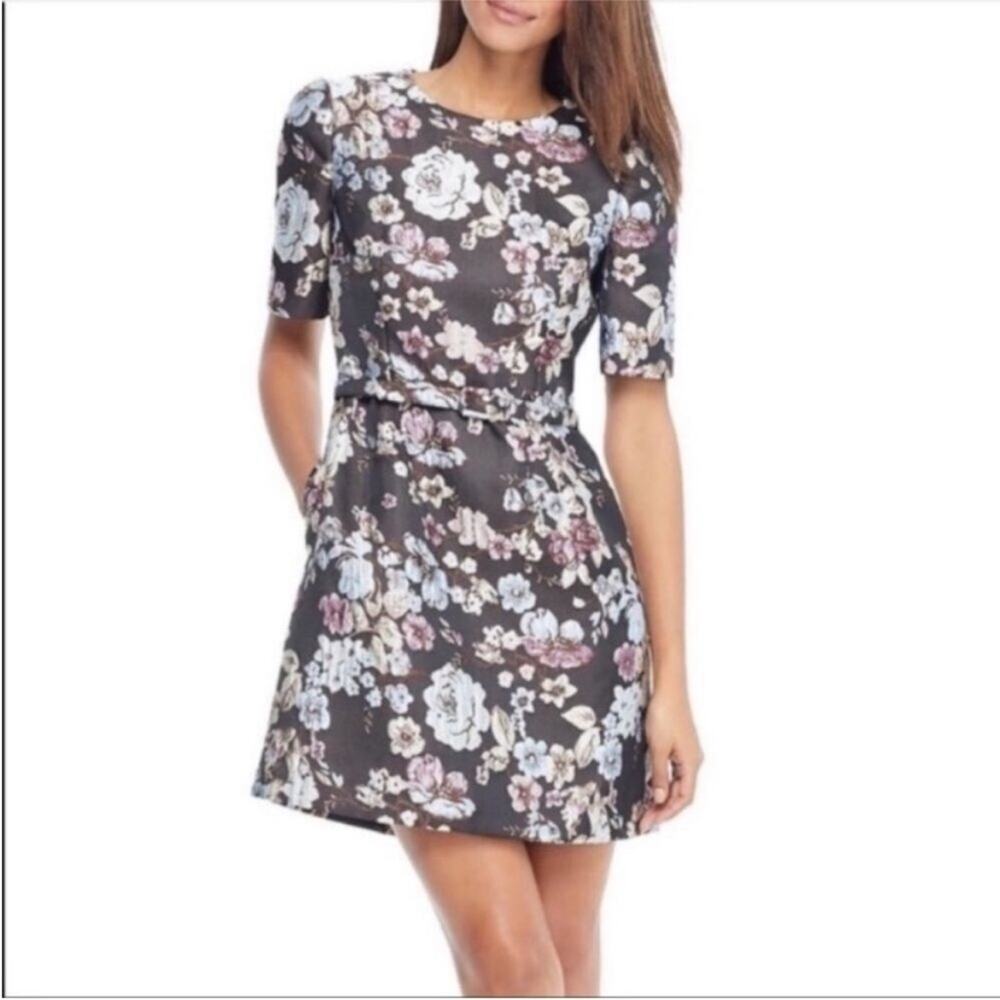 Gal meets glam collection Presley‎ Jacquard floral mini dress sz 2